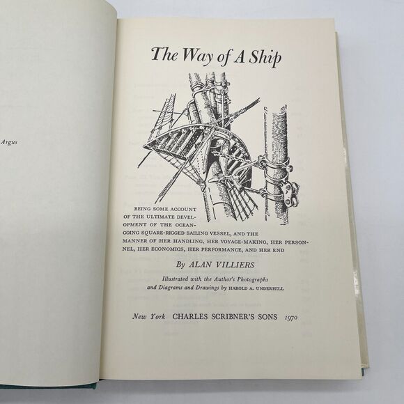 The Way of a Ship‎ Alan Villiers 1970 Hardcover Dustjacket Scribners Sailing - Picture 8 of 10